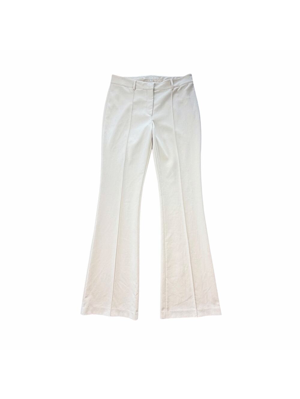 Veronica Beard Ivory Center Seam High Rise Flare Career Chic Polished Trousers